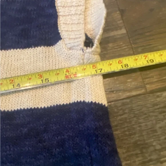 FDJ Striped cable Knit Vest in Navy and Cream SZ S - Picture 5 of 6